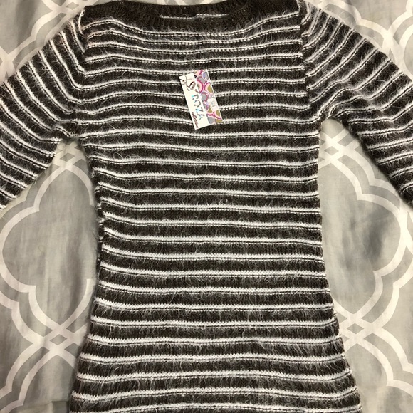 Fluffy brown and white Turkish Women’s Sweater Wool stretchy Red Roza Brand - Picture 4 of 10